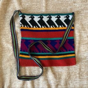 Cute colorful knit shoulder bag